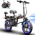 GugoIs 2 Seater Electric Bike for Adults, 750/1000W & 28/30 MPH E-Bike with 748.8/960 Wh Removable Battery, 16/20' Commuter Ebikes, 25-60 Miles, Full Suspension Adults Electric Bicycles
