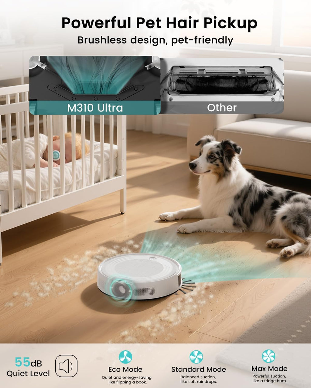Lefant M310 Ultra Robot Vacuum and Mop, 6000Pa Suction-Slim Robotic Cleaner with ToF LiDAR Navigation, Accurate Obstacle Avoidance, WiFi/App/Alexa Control, 170min Runtime, for Pet Hair and Home