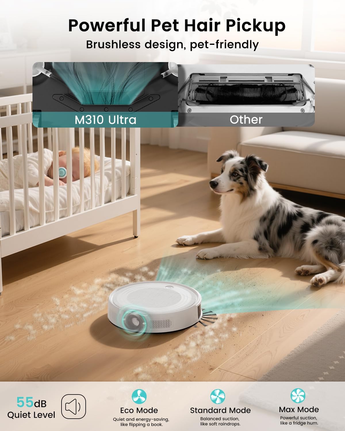 Lefant M310 Ultra Robot Vacuum and Mop, 6000Pa Suction-Slim Robotic Cleaner with ToF LiDAR Navigation, Accurate Obstacle Avoidance, WiFi/App/Alexa Control, 170min Runtime, for Pet Hair and Home