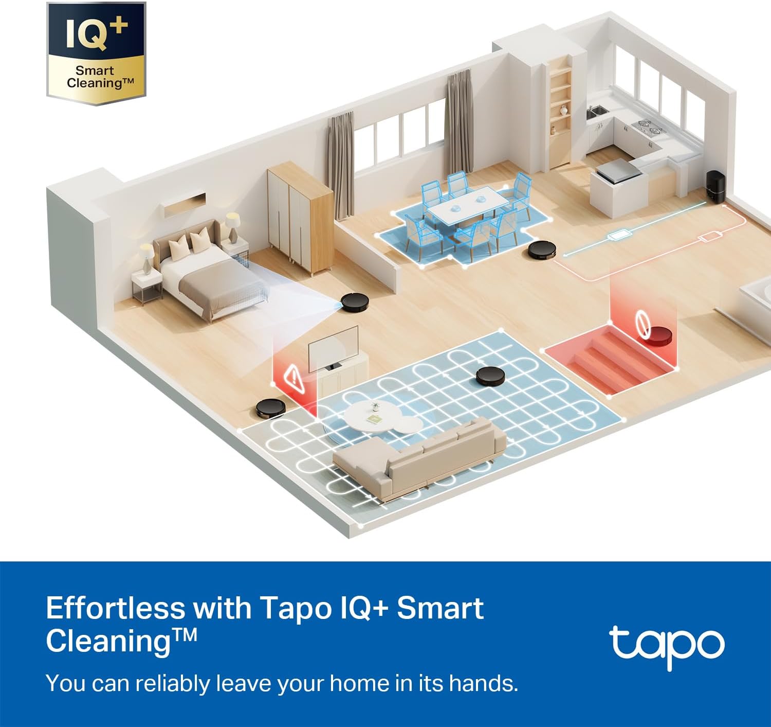 Tapo Ultra-Slim LiDAR Smart Navigation Robot Vacuum and Mop with Self-Emptying Dock, 5300Pa Max, 97%+ Dust Pickup Rate, Self-Charging, Compatible with Alexa & Google Home, RV20 Max Plus