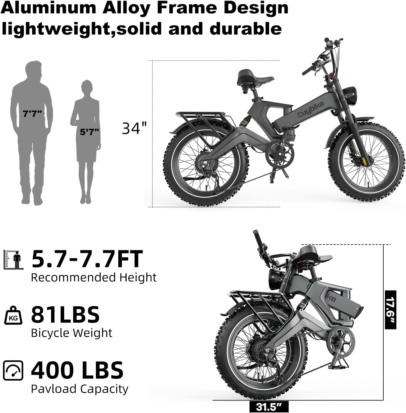 3000W/2000W Peak Dual Motor/Single Motor Foldable Electric Bike for Adults, 52V 30Ah Removable Battery, 35 MPH & 120 Miles, 20'x4.0' Fat Tire Mountain Bicycle, Magnesium Alloy Frame Dirt Ebike