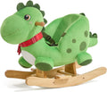 FUNLIO Dino Rocking Horse for Toddlers 1-3 Years, Premium Green Plush Rocking Dino with Soft Spikes, Big Eyes & Lovely Smile, Vibrant Colors & Realistic Scales, Easy to Assemble, CPC & CE Certified