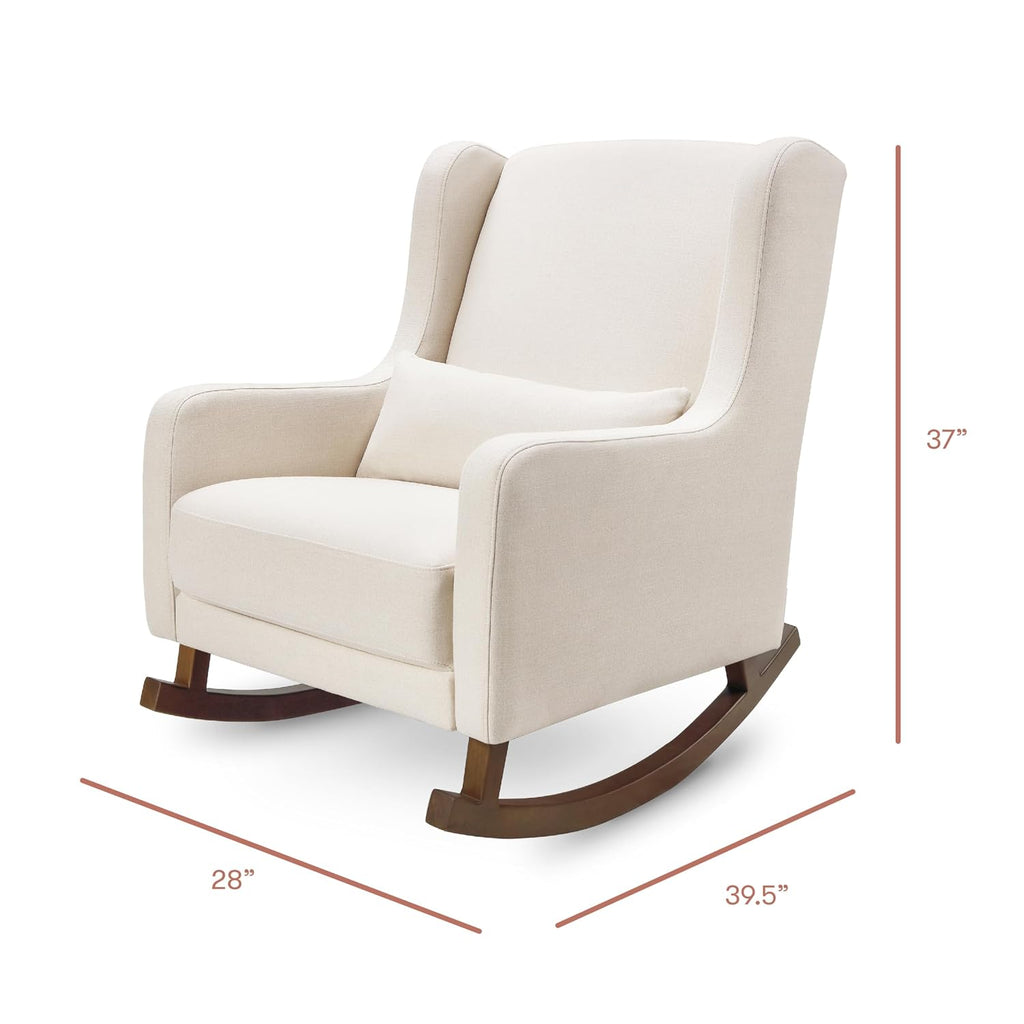 Babyletto Kai Rocker in Performance Natural Eco-Twill, Water Repellent & Stain Resistant, Greenguard Gold and CertiPUR-US Certified