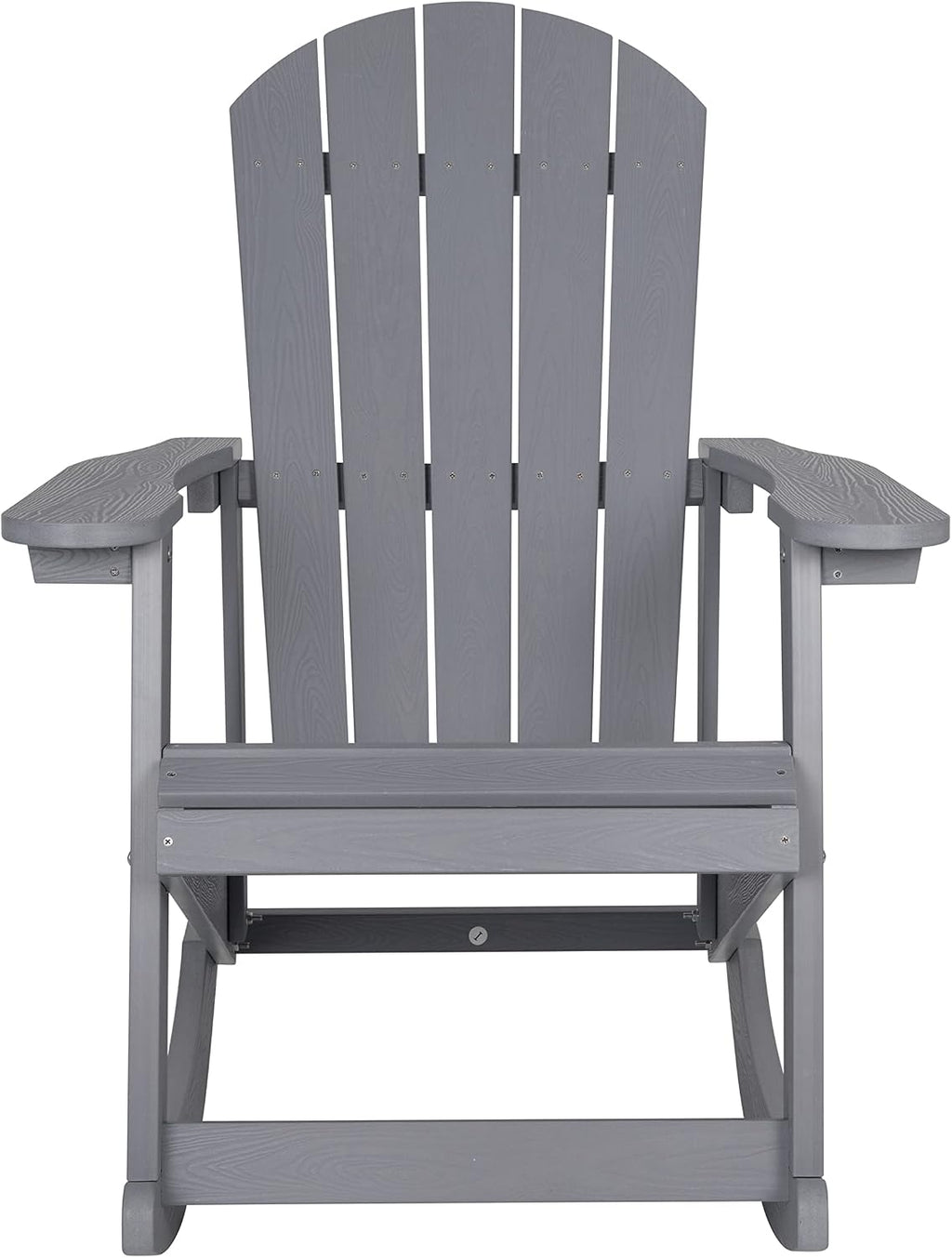 Flash Furniture Savannah Poly Resin Wood Adirondack Rocking Chair - All Weather Gray Polystyrene - Stainless Steel Hardware