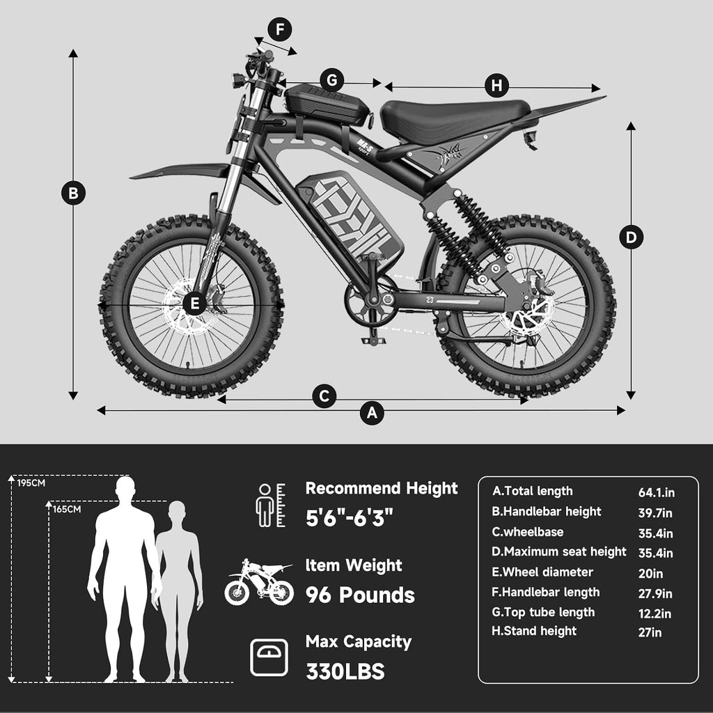 Electric Bike for Adults, 1500W-4000W Peak Fat Tire Ebike, UL2849 Certified Full Suspension All Terrain E-Bike, Removable Battery Off-Road & Commuter Electric Bicycle