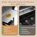 Endark 3-burner propane grill, 40,500 BTU with side-fire function. Stainless steel, enameled cast iron grate, thermometer, wheels. Perfect for patio and garden cooking