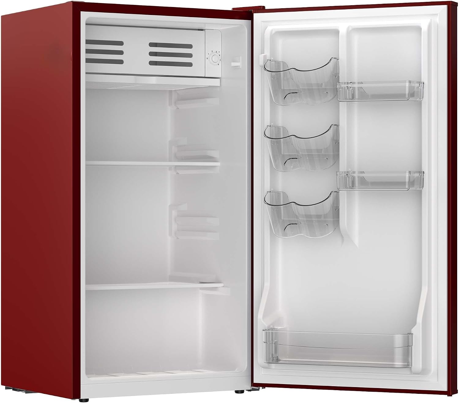 Frigidaire Refrigerator-Retro Mini Fridge Energy Saving-Adjustable Thermostat Control- Ideal for Dorm, Office, RV, Garage, Apartment 3.1 Cu Ft, RED