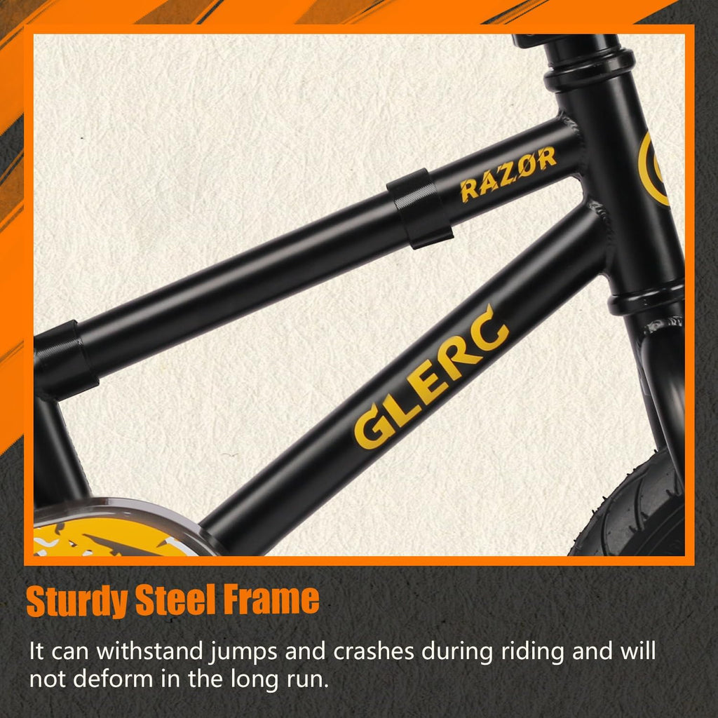 Glerc Kids Bike for Ages 1-4 Years Old, 12 Inch BMX Style Kids Bicycle with Training Wheels, Boys Bike for Children and Toddler, Black