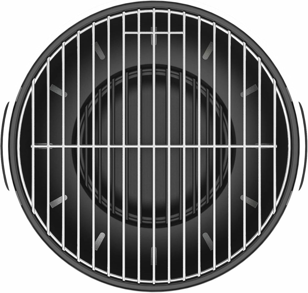 BergHOFF LEO Portable Tabletop BBQ Grill To-go grill with Heat Resistant Base Easy-carry strap & detachable handles, Removable elements, Adjustable airflow, 13.75', Black