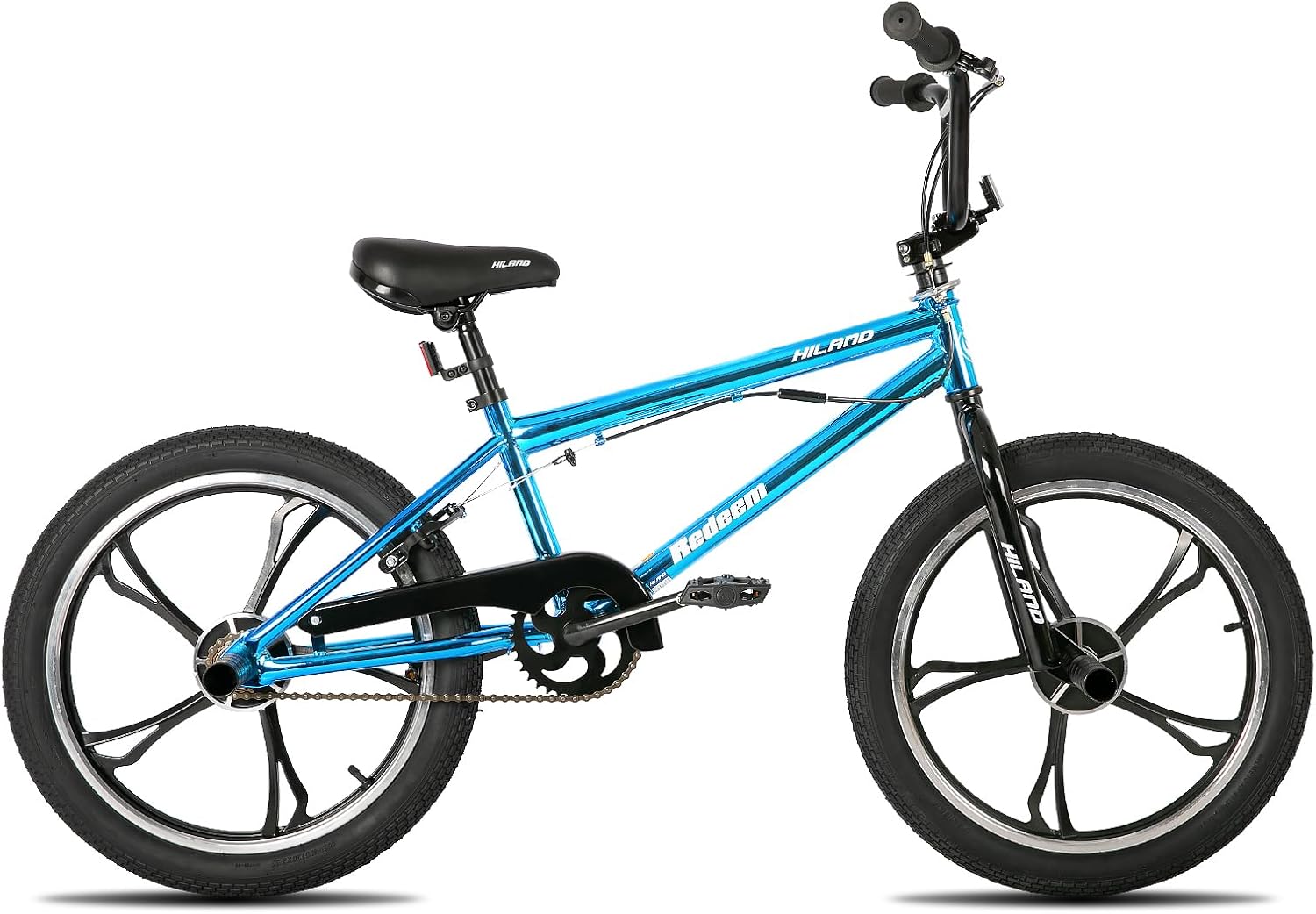 Hiland 20 Inch 3 5 Spoke Kids BMX Bike for Boys Girls Ages 5-12, 360 Degree Rotor Freestyle, 4 Pegs Single Speed Kid's BMX Bicycle, Multiple Colors