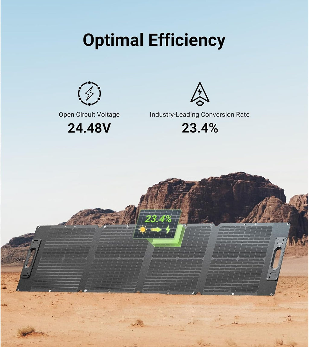 105W Ultra Lightweight Portable Solar Panel,100% Power Station Compatible, New Carbon Fiber Material, A-grade Premium High-Efficiency Monocrystalline PV Module, Ideal for Outdoor Camping,RV
