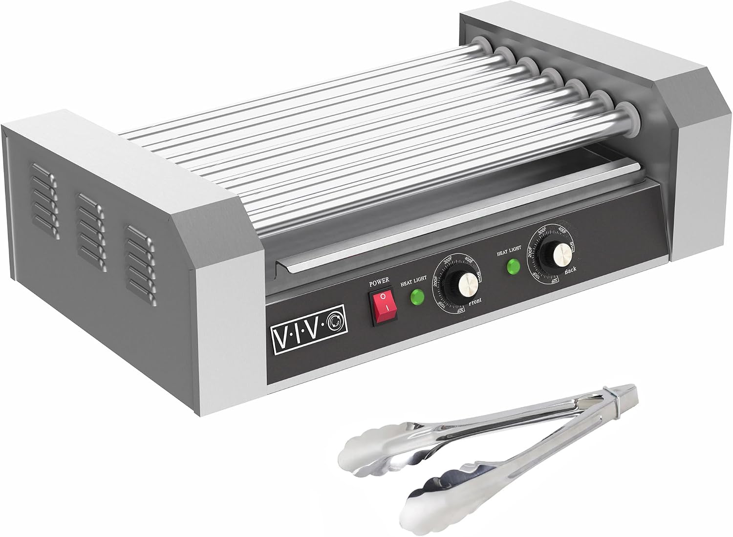 VIVO Electric 18 Hot Dog 7 Roller Grill Warmer, Stainless Steel, Commercial and Household 900W Machine, HOTDG-V007