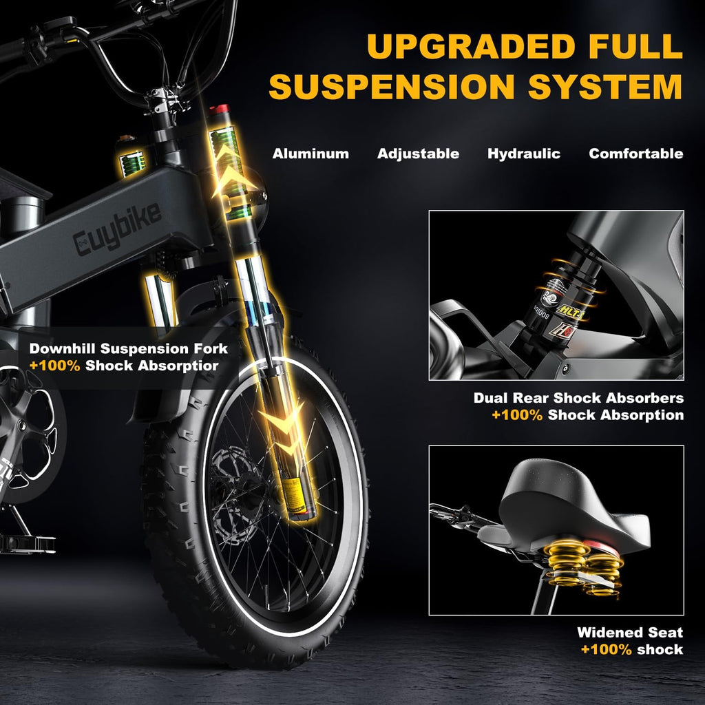 3000W/2000W Peak Dual Motor/Single Motor Foldable Electric Bike for Adults, 52V 30Ah Removable Battery, 35 MPH & 120 Miles, 20'x4.0' Fat Tire Mountain Bicycle, Magnesium Alloy Frame Dirt Ebike