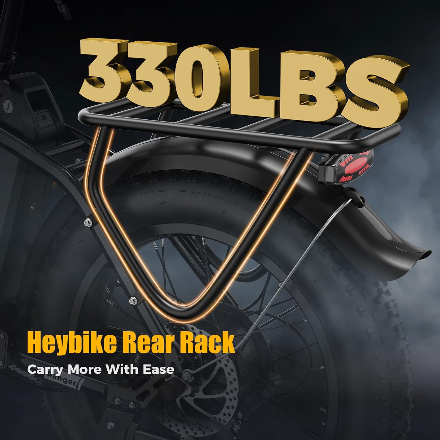 Heybike Ranger 2.0 Foldable Electric Bike for Adults, 20'*4 Fat Tire Ebike with 1400W Peak Motor, 28 MPH Max Speed, 600Wh Removable Battery, Up to 65 Miles Range, Front Suspension Step-Thru E Bike