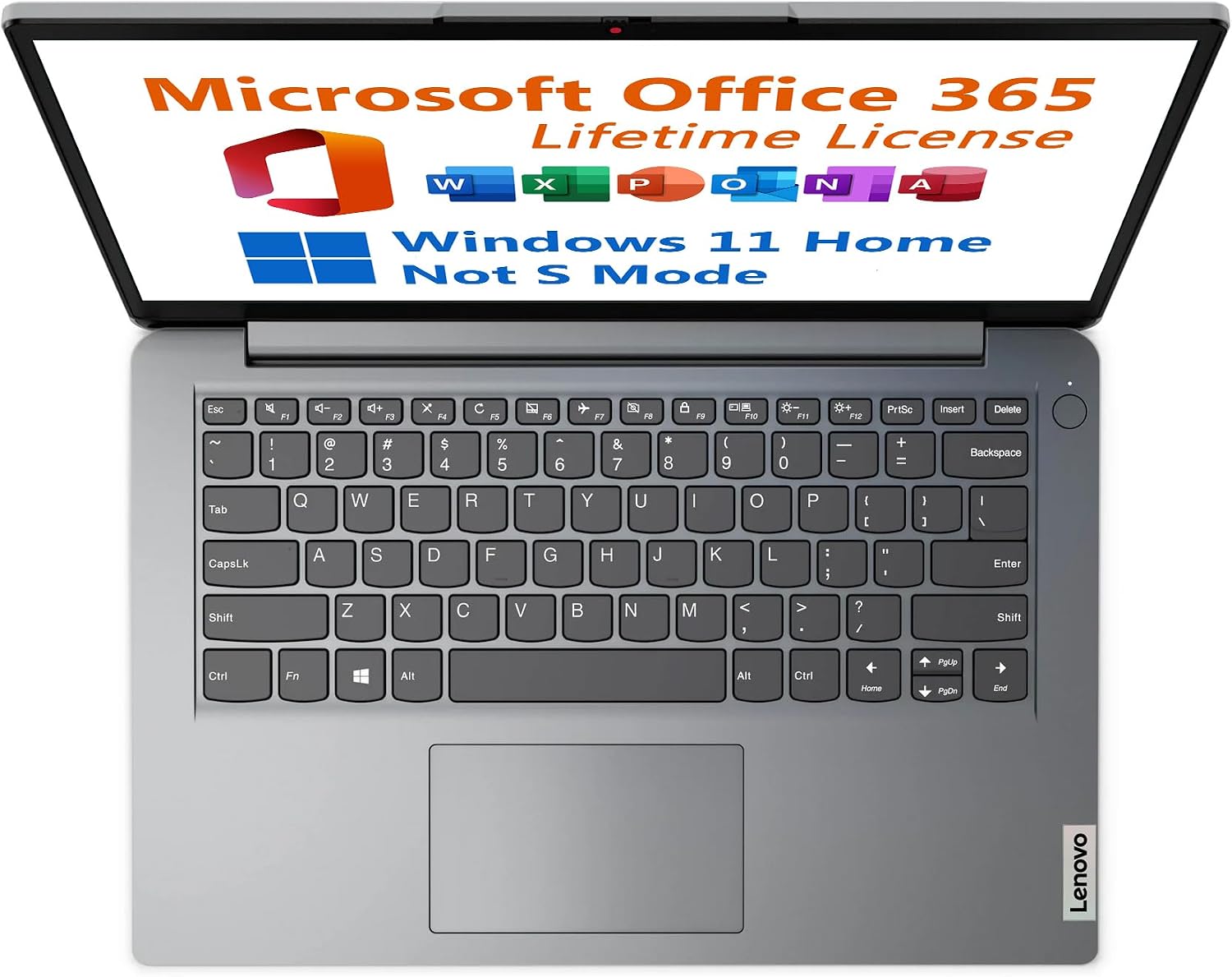 Lenovo 14' Laptop, Free Microsoft 365 with Lifetime License, Intel Celeron N4500 2.8 GHz, 10 Hours Battery, 4GB RAM, 128GB eMMC Storage + 128GB SSD, WiFi 6, USB-C, Windows 11 Home, Toree Earbuds