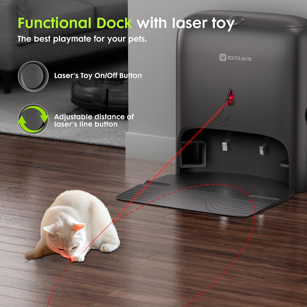 Robot Vacuum and Mop, V5 Tangle Cutter Technology for Pet Hair, 8500Pa Suction, Self Emptying Station for 75 Days, LDS Navigation, Pet Laser, Robotic Vacuums Cleaner for Floors, APP & Voice Control