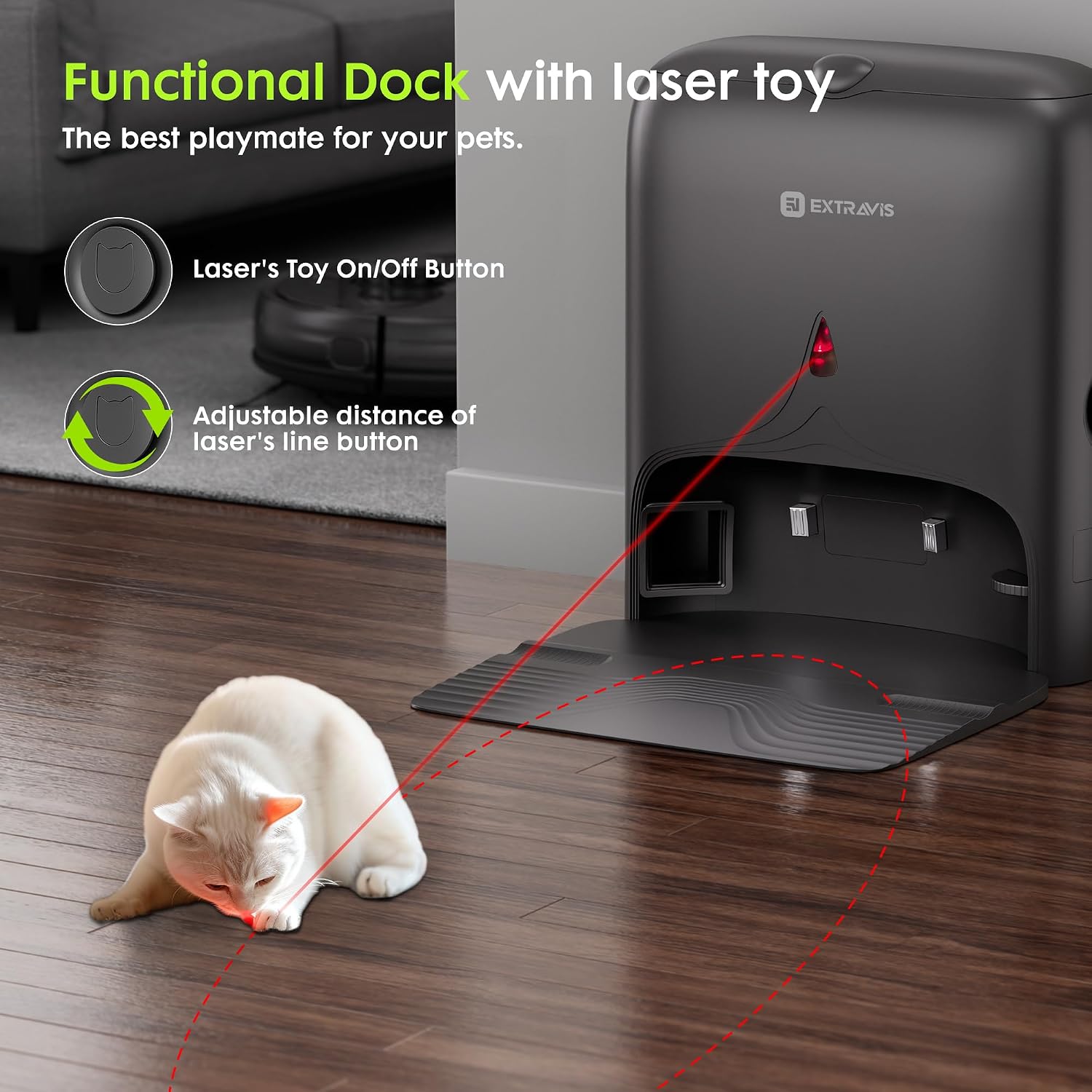 Robot Vacuum and Mop, V5 Tangle Cutter Technology for Pet Hair, 8500Pa Suction, Self Emptying Station for 75 Days, LDS Navigation, Pet Laser, Robotic Vacuums Cleaner for Floors, APP & Voice Control