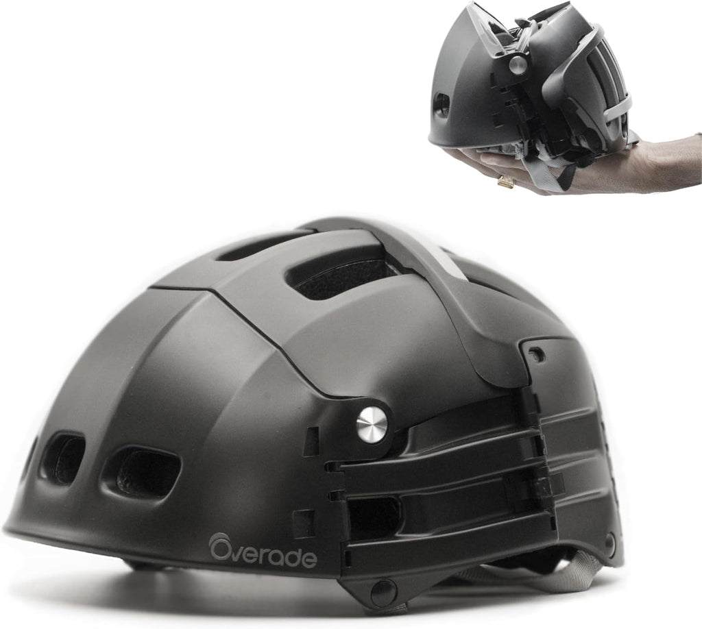 Overade Plixi Foldable Helmet - for Bike, Kick Scooter, e-Bike - Volume Divided by 3 when Folded- Same Protection as Classic Helmet