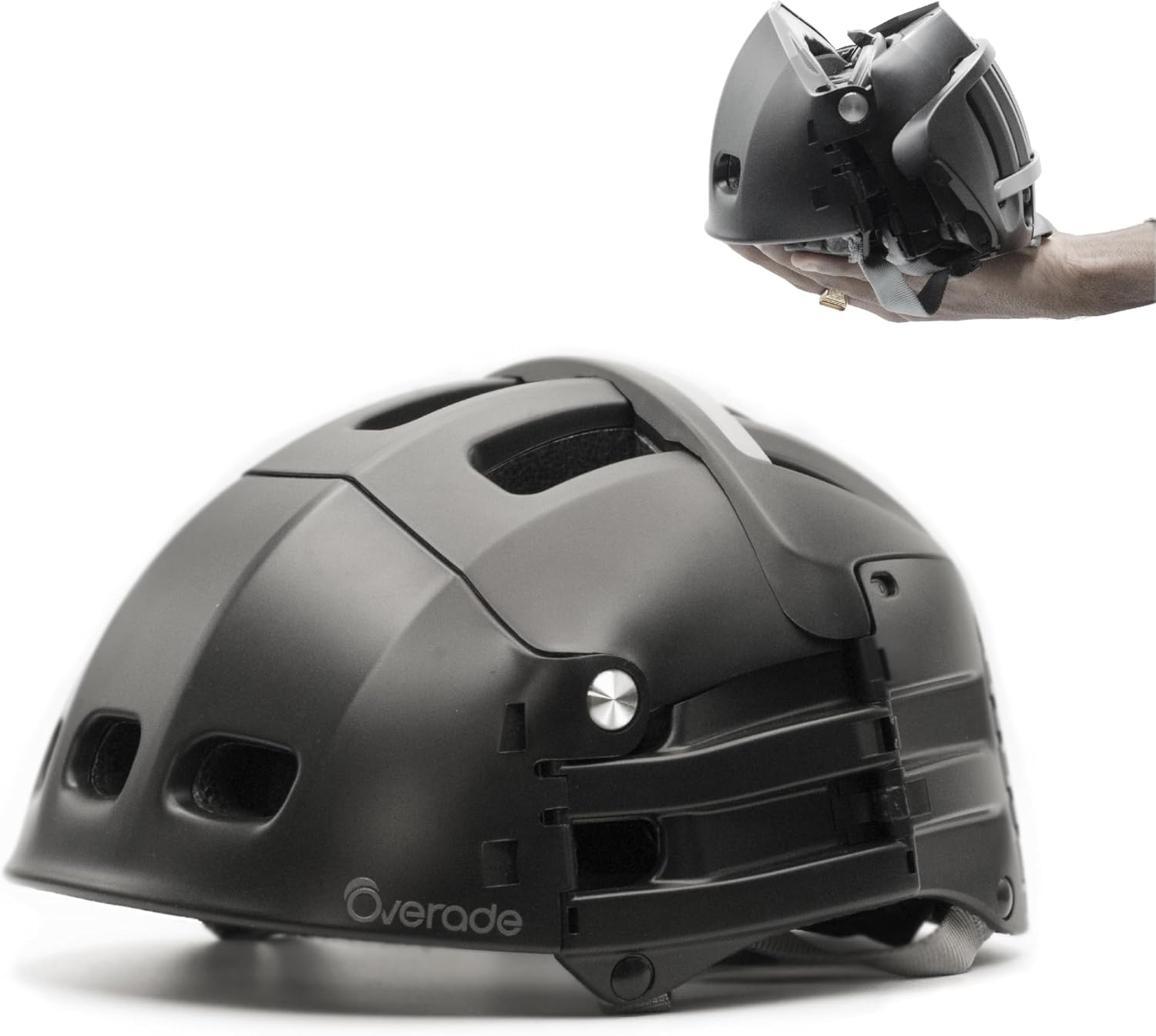 Overade Plixi Foldable Helmet - for Bike, Kick Scooter, e-Bike - Volume Divided by 3 when Folded- Same Protection as Classic Helmet