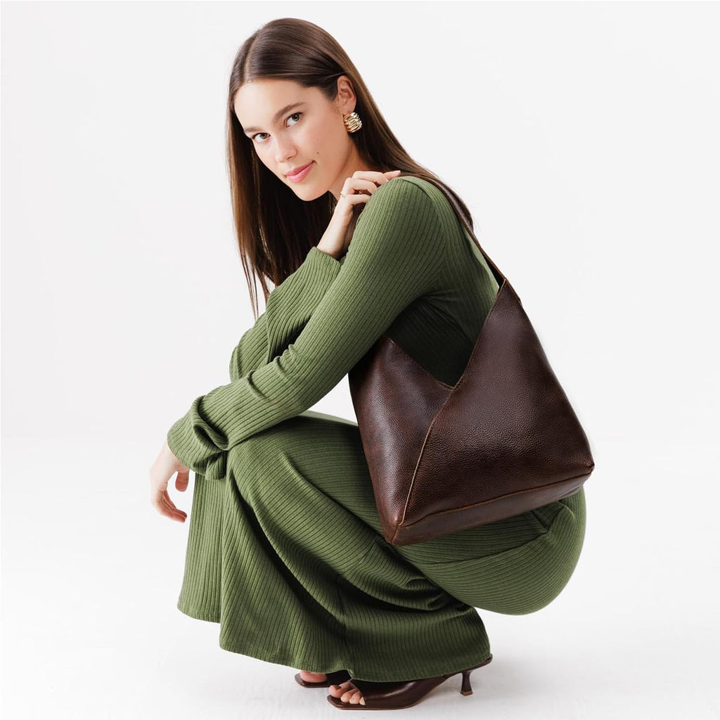 Portland Leather Goods Naomi Shoulder Bag – Handmade Slouchy Bag with Adjustable Crossbody Strap & Secure Magnetic Closure