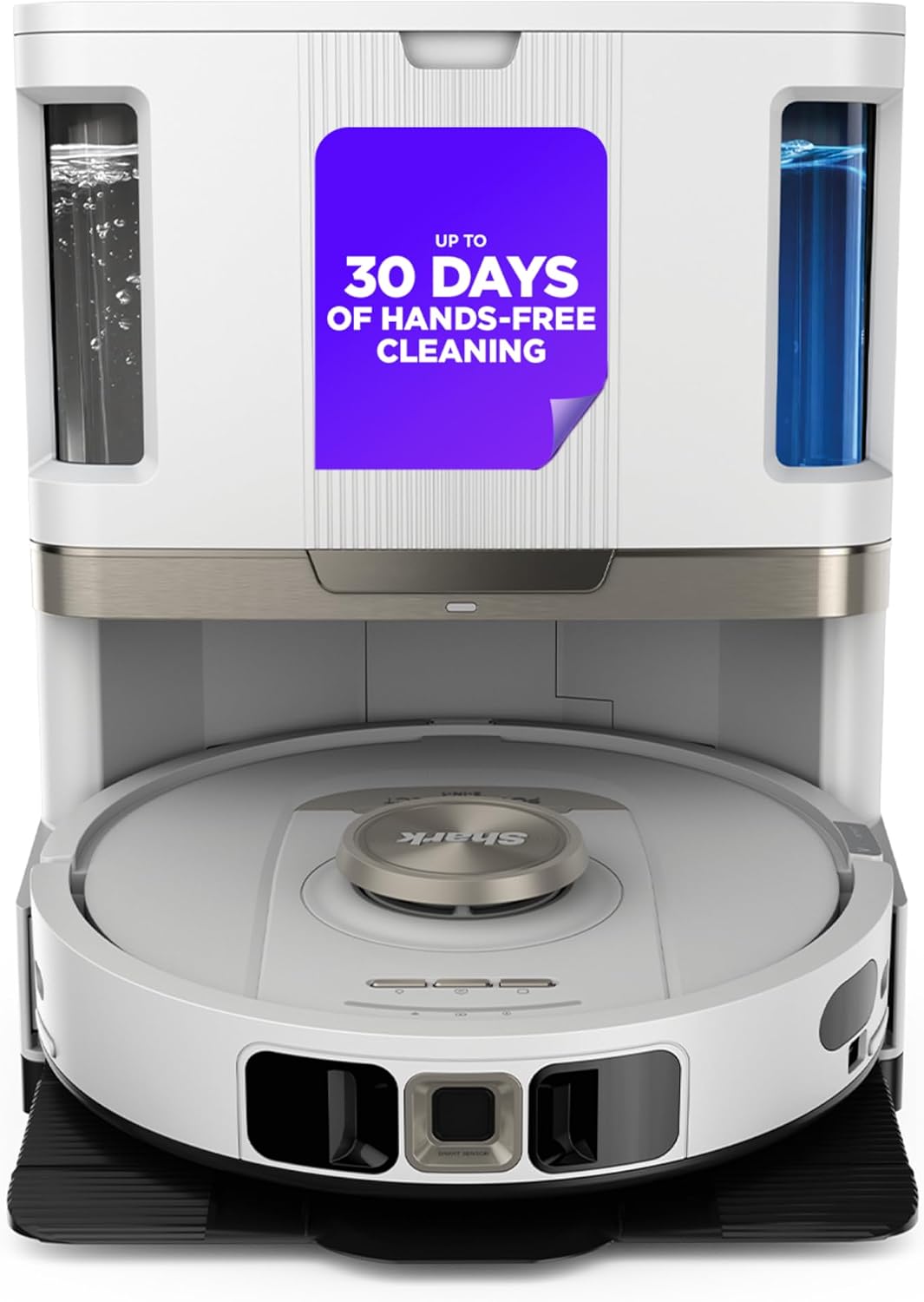 Shark Stratos | 2-in-1 Robot Vacuum & Mop for Carpets & Hard Floors | Powerful Suction & Mopping for Pet Hair | Self-Empty & Self-Clean NeverTouch Base | 60-Day Capacity | HEPA | White | AV2700ZE