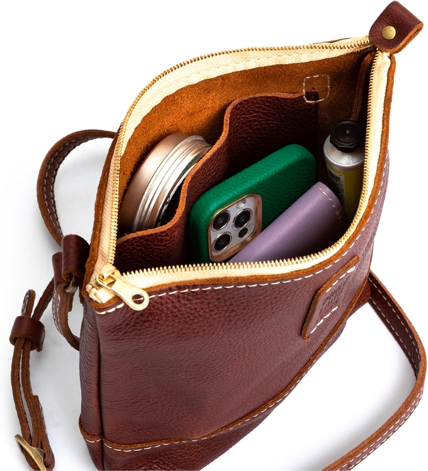 Portland Leather Goods Festival Bag – Lightweight Leather Crossbody Purse – Handmade from the Finest Full-Grain Hides