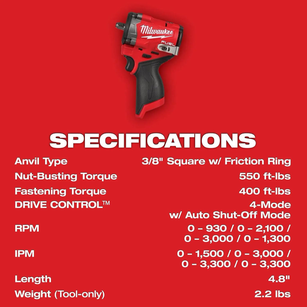 Milwaukee Electric - M12 FUELTRADE Stubby 3/8 Impact Wrench