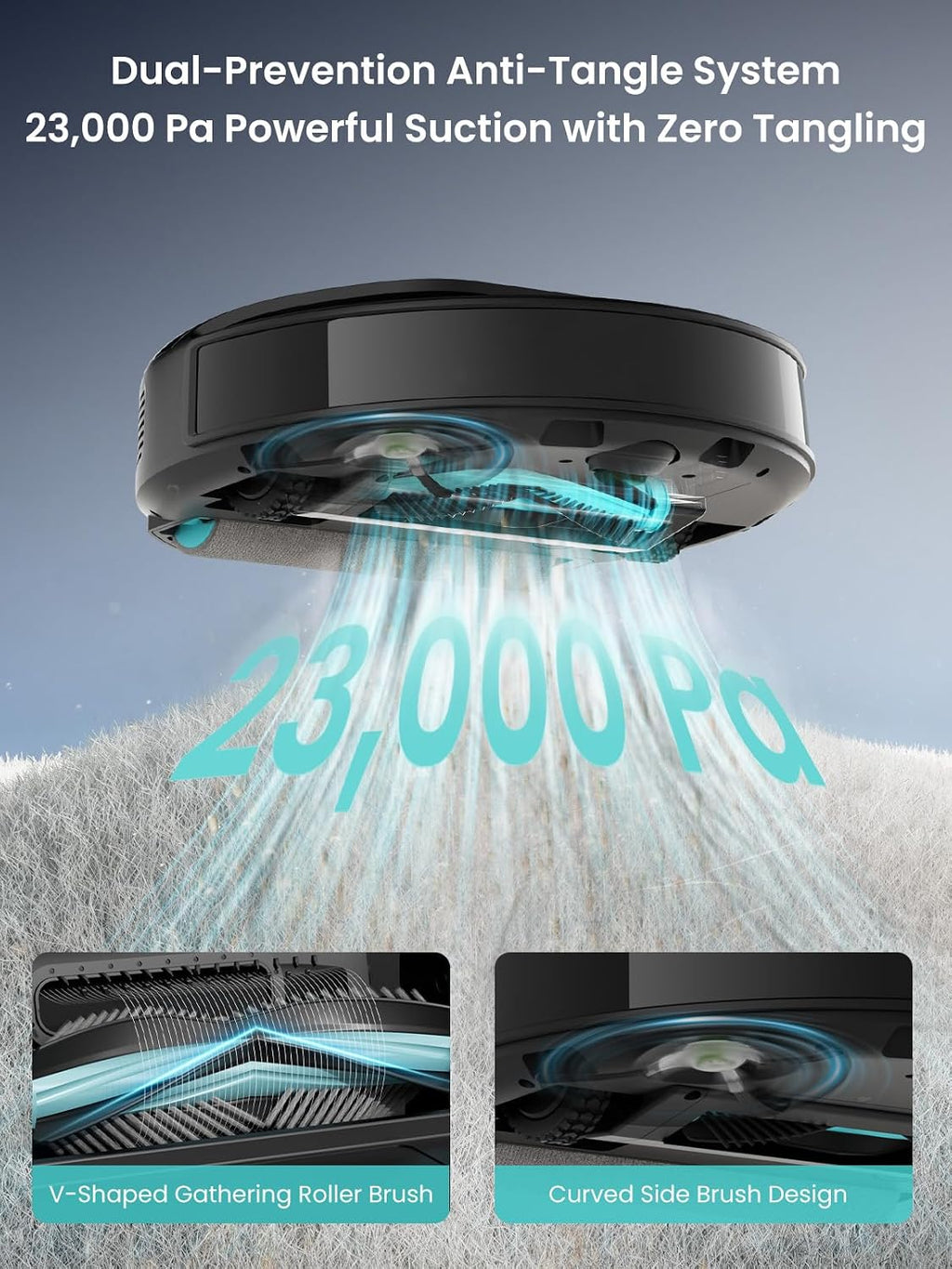 Lefant LiDAR Robot Vacuum and Mop, 23000Pa Suction, 120 Day Self-Emptying, PSD 2.0 Smart Obstacle Avoidance, Auto Mop Washing, Drying&Refilling, All-in-One Robot Vacuum, Supports 2.4G/5G WiFi, M5 Max