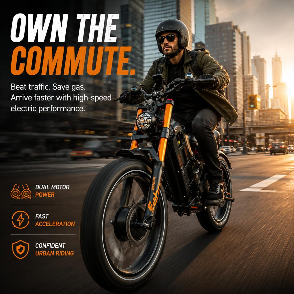 2026 eAhora Romeo Pro 3 Electric Bike for Adult, Peak 5600W Dual Motor, 50mph, 60V 80Ah Battery, 250 Miles Long Range, 26'*4.0 Fat Tire, Air Suspension, App, Commute, Delivery, All-terrian