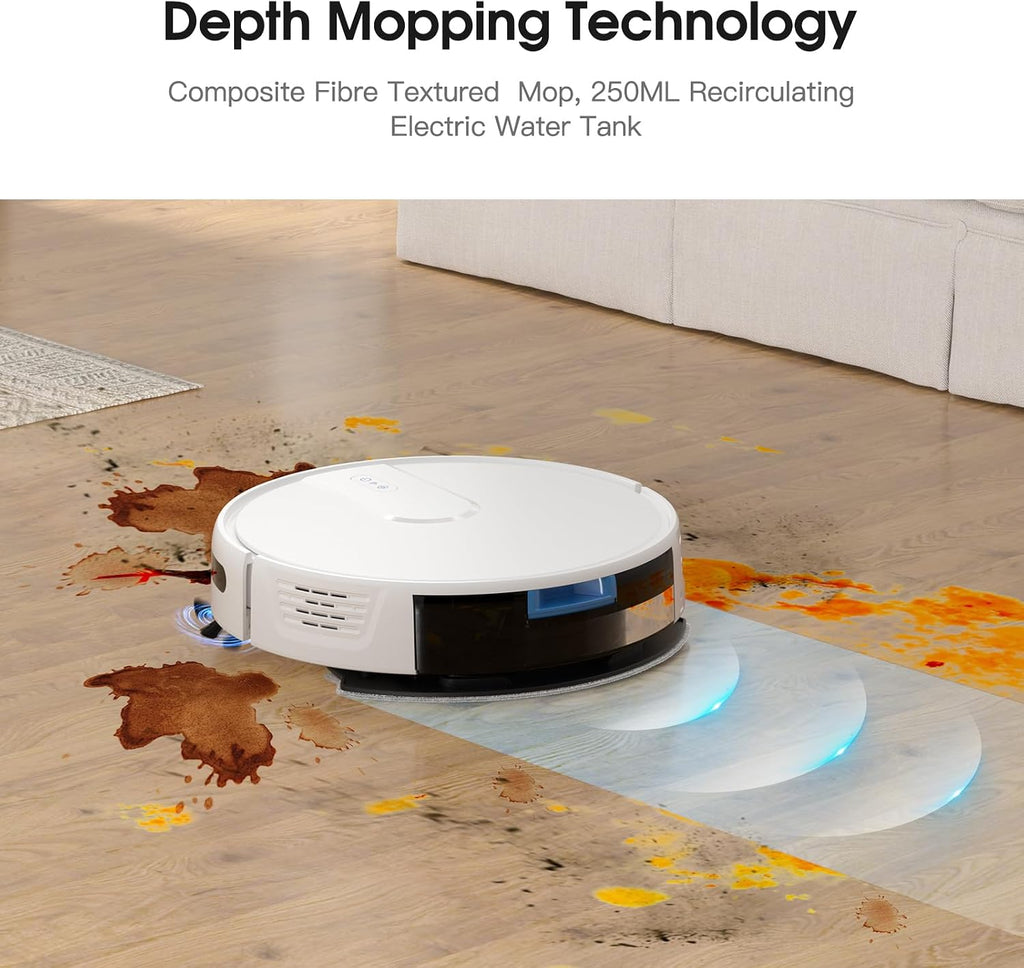 VIPSUN Robot Vacuum and Mop Cleaner with 4500Pa Suction, Advanced 3D Obstacle Avoidance, Next-Generation Smart APP & Voice Control Robotic Vacuum, Automatic Aspirdora for Pet Hair, Home Hard Floor