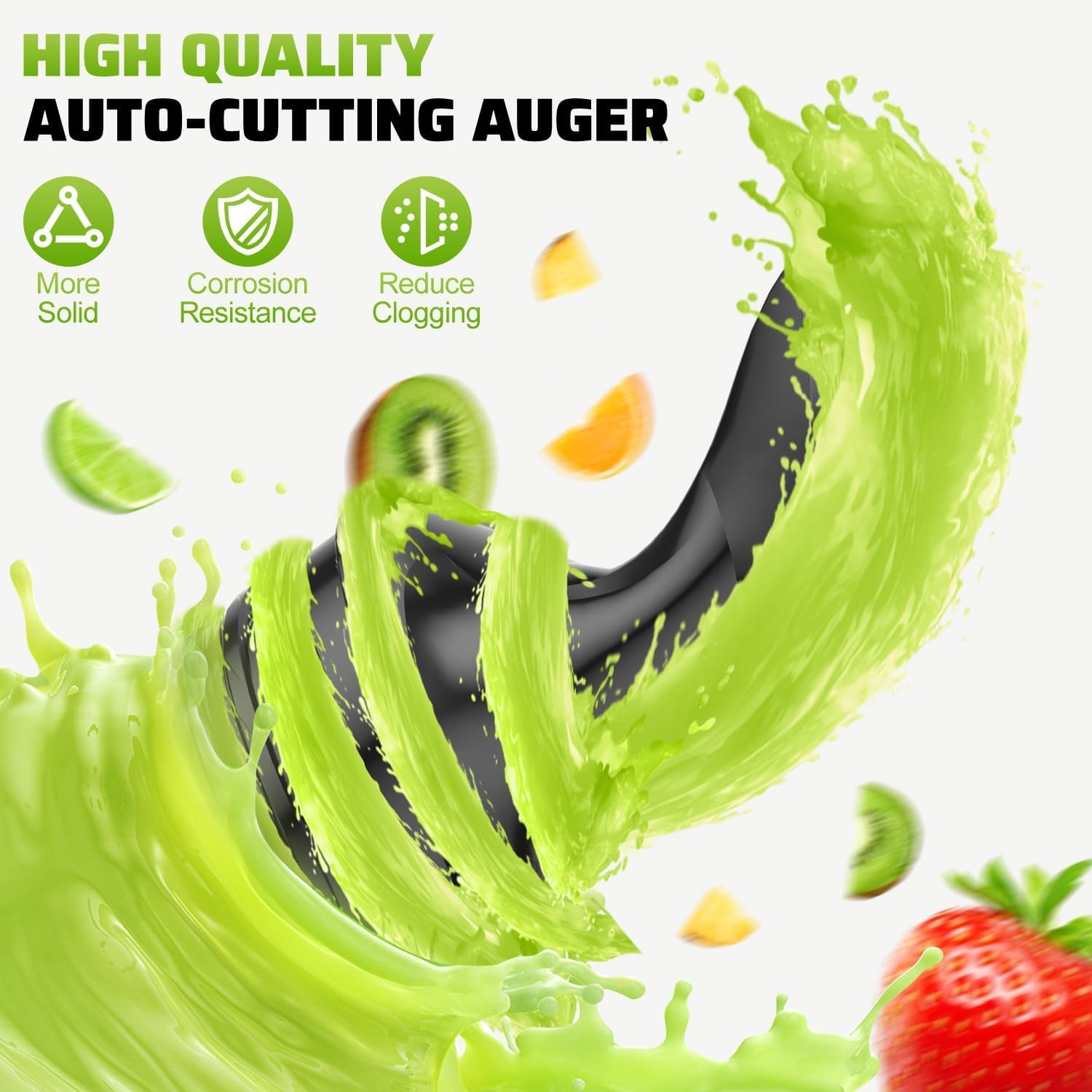 Cold Press Juicer, 5.3' Wide Feed Chute Juice Extractor Machine with 400W, High Juice Yield, Slow Masticating Juicer for Whole Vegetables & Fruits, Metallic Silver