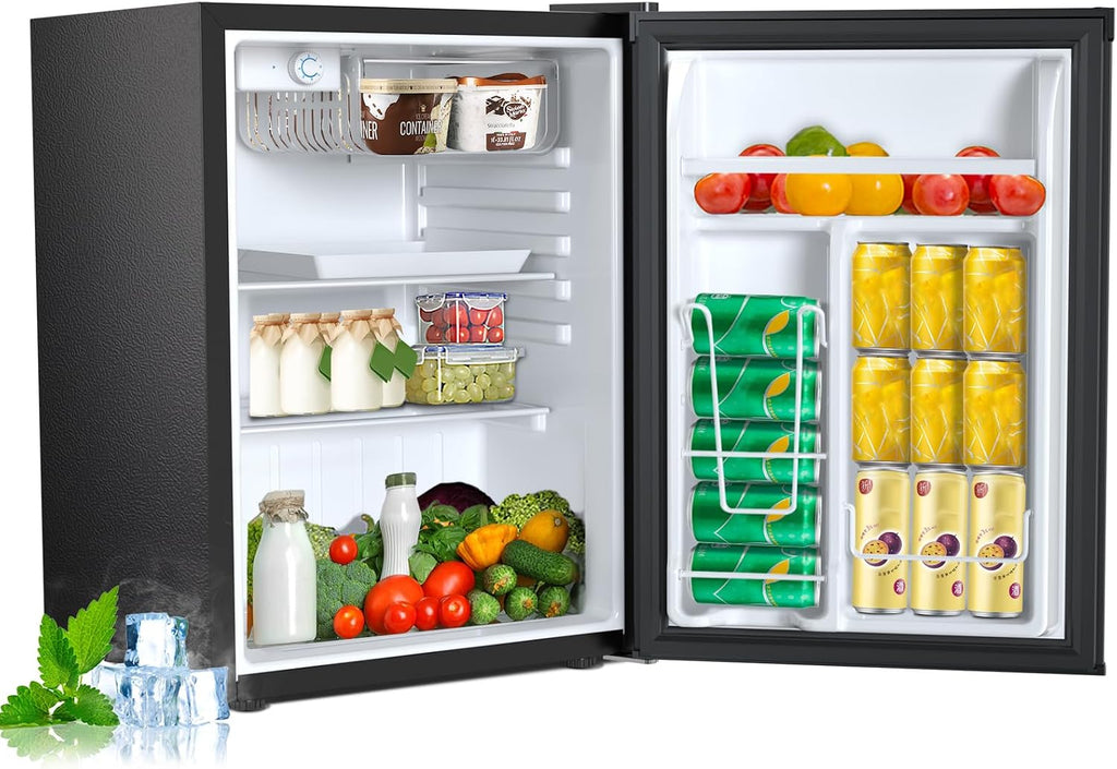 Electactic 2.56 Cu.ft Compact Refrigerator with Reversible Single Door, Silver