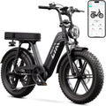 TST Electric Bike for Adults, 1500W Peak Motor 60 Miles Fat Tire Ebike with 48V 15Ah Removable Battery 20' Fat Tire Electric Bike, Full Suspension and 7-Speed