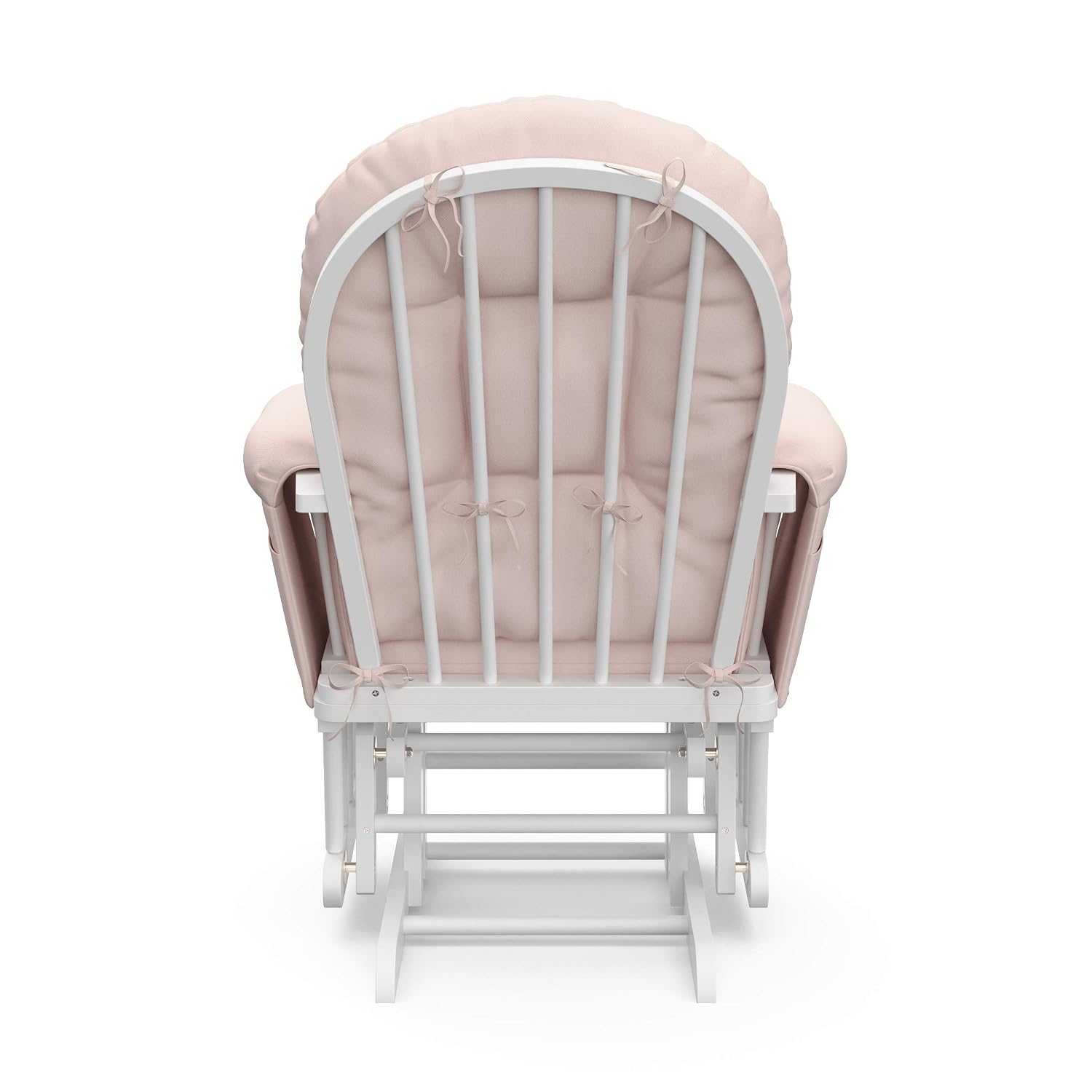 Storkcraft Premium Hoop Glider & Ottoman (White/Pink) — GREENGUARD Gold Certified Nursery Glider, Solid Wood Craftsmanship, Smooth-Gliding Nursery Chair and Ottoman, Award-Winning