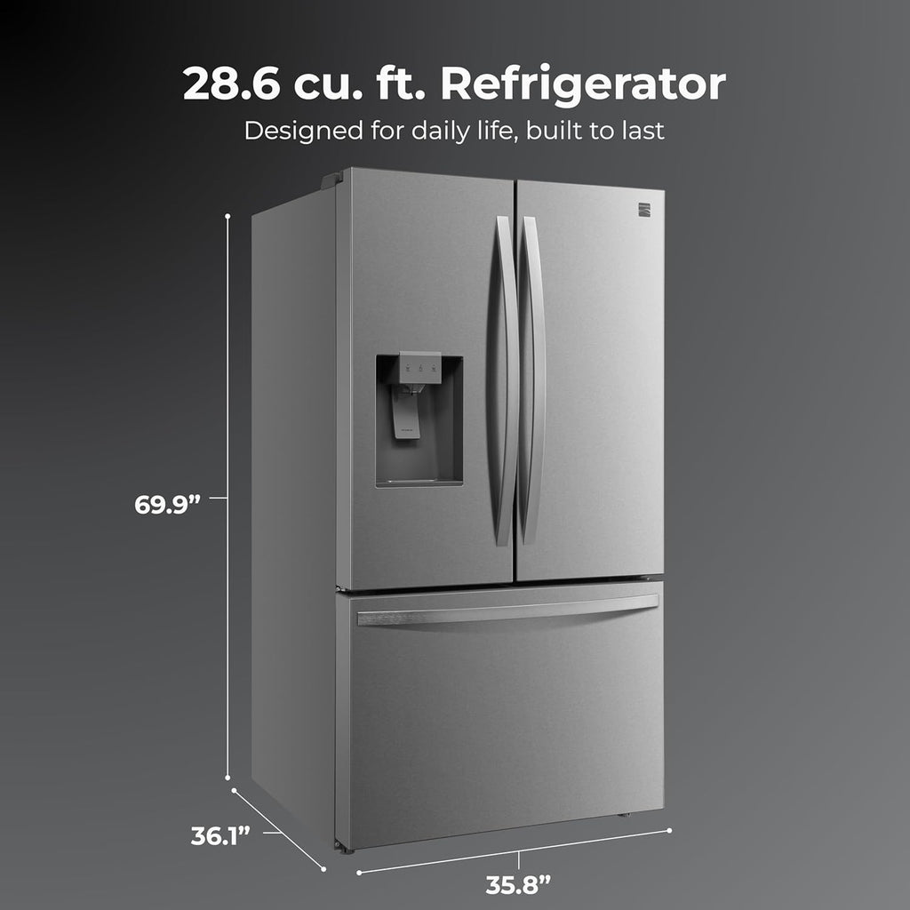 Kenmore 36' French Door Refrigerator with Freezer - Accela Chill, Adjustable Shelving, Dual Evaporator, ENERGY STAR Certified, 28.6 cu. ft. Capacity - Fingerprint Resistant Stainless Steel