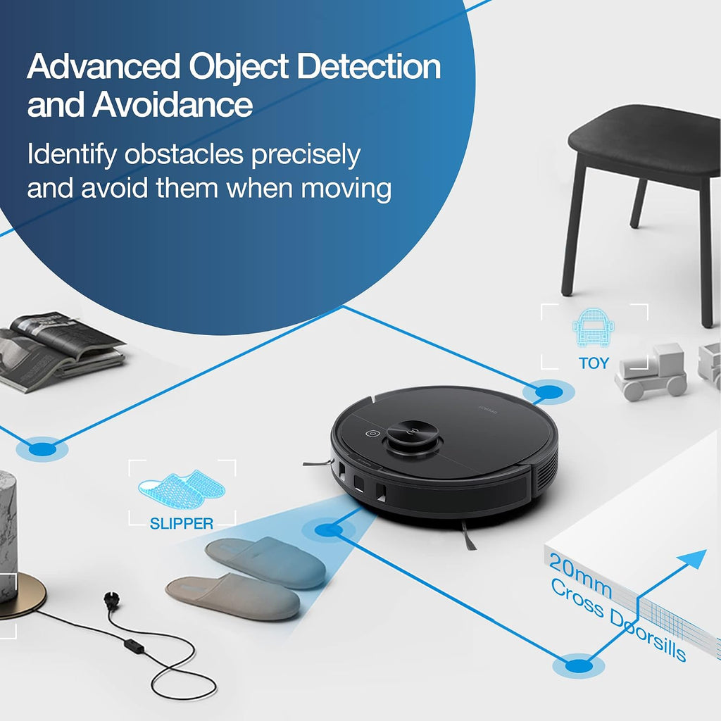 ECOVACS Deebot N8 Pro+ Robot Vacuum and Mop Cleaner, with Self Empty Station, 2600Pa Suction, Laser Based LiDAR Navigation, Carpet Detection, Multi Floor Mapping, Personalized Cleaning