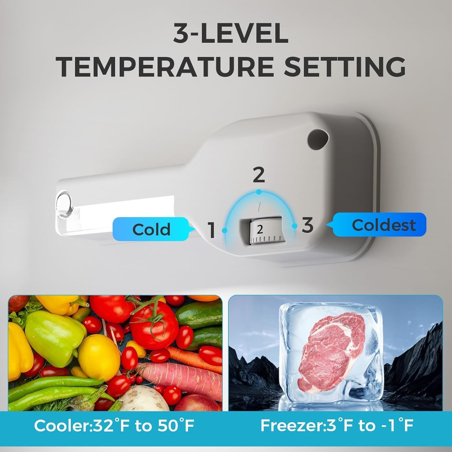 COWSAR 3.2 Cu.Ft Mini Fridge and Freezer, Double Door Compact Fridge for Bedroom, Adjustable Thermostat, Energy-efficient Low Noise Small Refrigerator For Dorm, Office, Bar, RV, Bedroom
