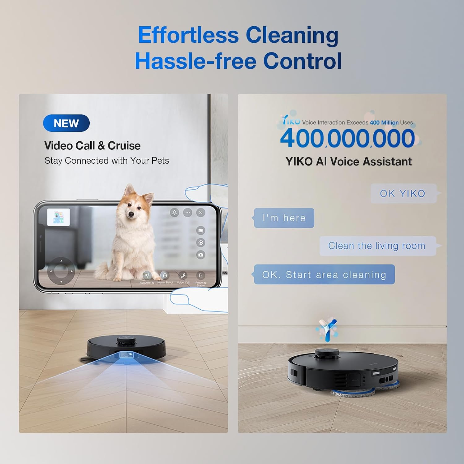ECOVACS DEEBOT T30S AI Robot Vacuum and Mop, 11000Pa, TruEdge Adaptive Edge Mopping, ZeroTangle Technology, AI Obstacle Avoidance and Instant Re-Mop, Hot Water Washing, Self-Emptying & Refilling
