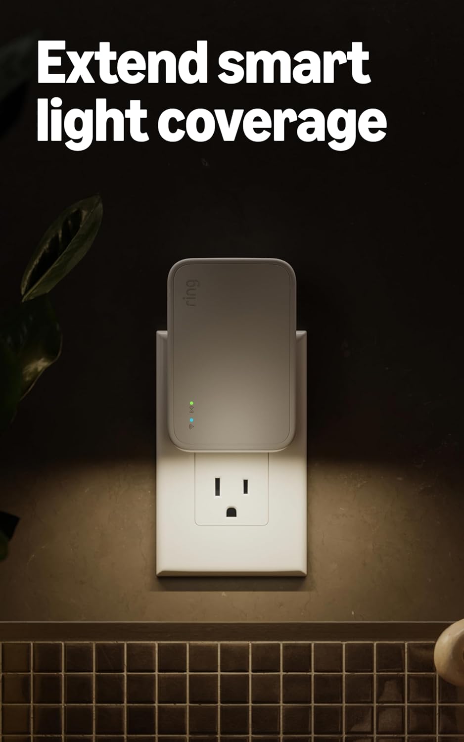 Ring Spotlight Battery 2-Pack, Black with Ring Bridge (Newest Model), White