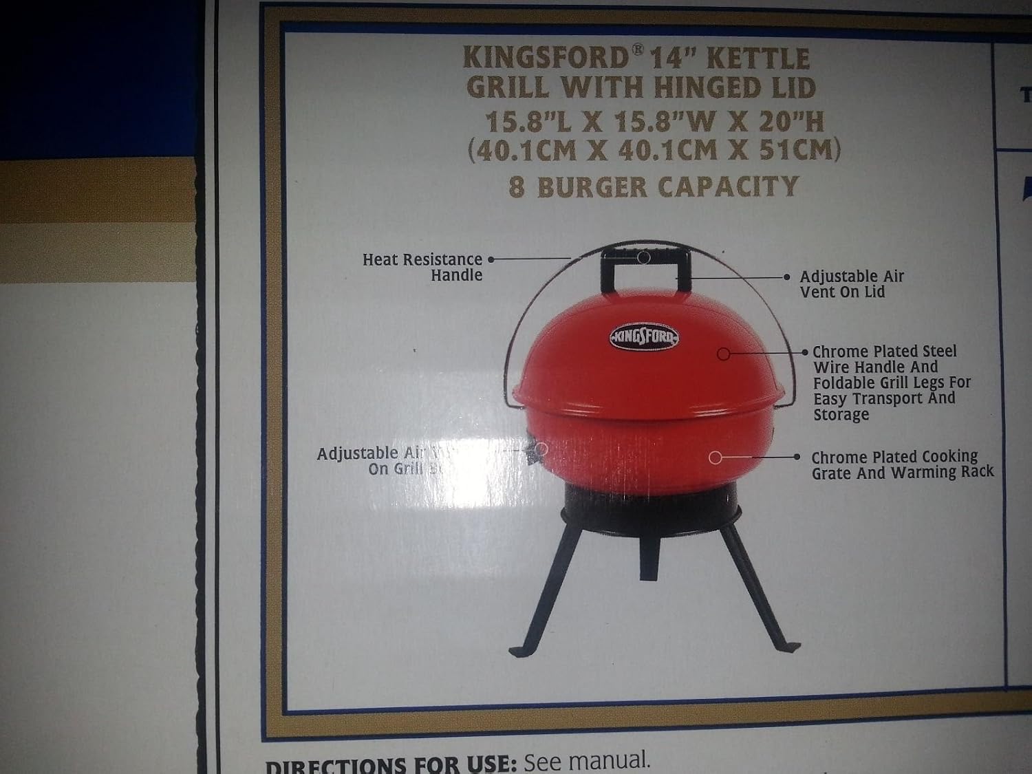 Kingsford 14' Kettle Charcoal Grill with Hinge