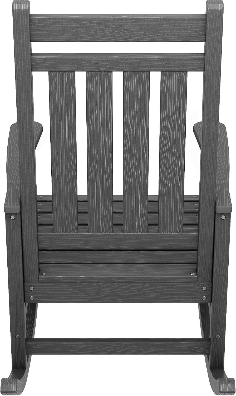 SERWALL Outdoor Rocking Chair Set of 2, HDPE Rocking Chairs for Adult, All Weather Porch Rockers for Lawn Garden, Grey