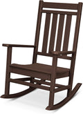 POLYWOOD Estate Rocking Chair, Traditional Outdoor Porch Rocker, HDPE Lumber Patio Furniture, Classic Design for Deck Garden, Mahogany
