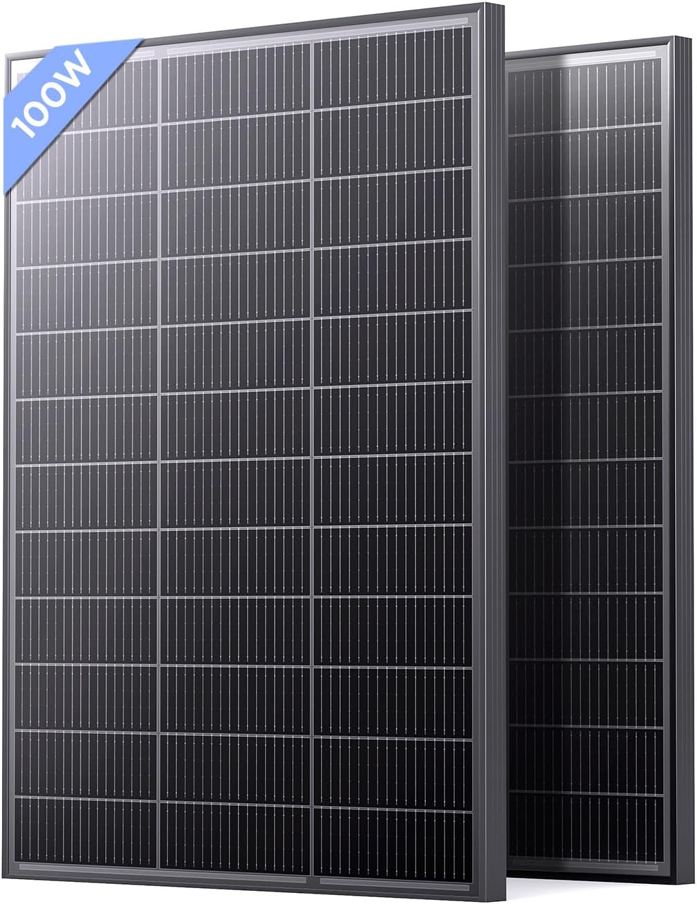 N-Type 16BB 200 Watt Solar Panel, 2×100W Solar Panels, 25% High Efficiency Monocrystalline PV Module,Compact Space-Saving for RV, Van, Marine, Cabin & Off-Grid 12/24VSystems