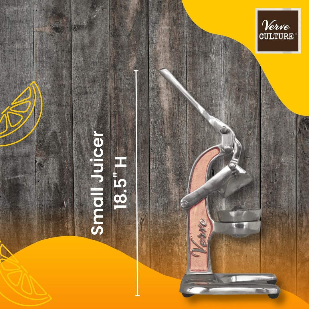Artisan Cast Aluminum Professional Grade Manual Hand Press Juicer Perfect for Orange, Lime and Small Citrus Fruits Fresh Morning Drinks, Cocktails, or Cooking by Verve CULTURE - Small - Rose Gold