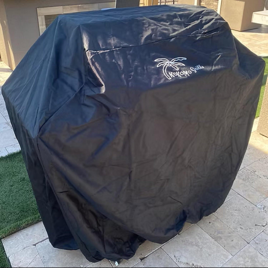 Kokomo Grills Built in BBQ Grill Canvas Covers | Heavy Duty Waterproof, Weather Resistant BBQ Island Grill Top Cover | 5-Burner Gas Grill Protector for Bull Lonestar, Gas Charcoal – Black