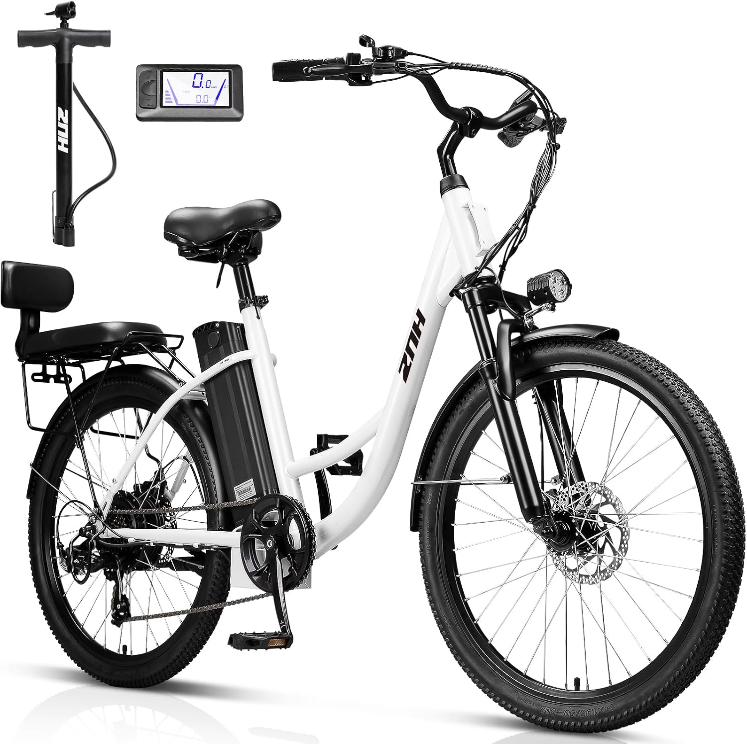 ZNH 24' Electric Bike for Adults with Peak 1000W Motor & 48V 940.8 Wh Removable Battery, Up to 90Miles 23+ MPH Step Thru Electric Bicycle, Commuter E Bikes with 7-Speed, UL 2849 Certified