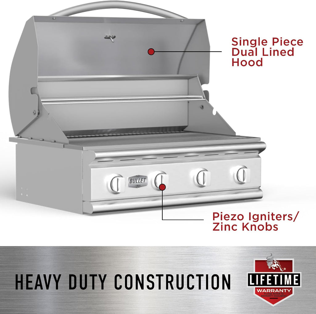 Bull Angus 30-Inch Built-In Grill (BG-47629), Natural Gas