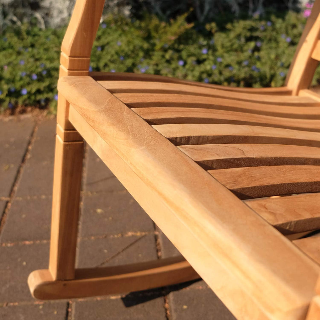 Cambridge Casual Arie Teak Wooden Rocking Chair, Durable Outdoor Rocker for Patio, Deck, and Porch – Stylish and Comfortable Wooden Rocking Chair for Relaxing in Outdoor Spaces