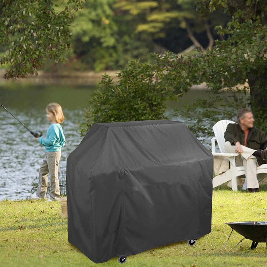 Grill Covers Heavy Duty Waterproof, Barbecue Cover 210D Silver-Coated Oxford Cloth, Wind, Rain, Snow Resistant, Universal Fit with Drawstring Closure with Grill Brush(Size:39 * 26 * 32in,Color:Black)