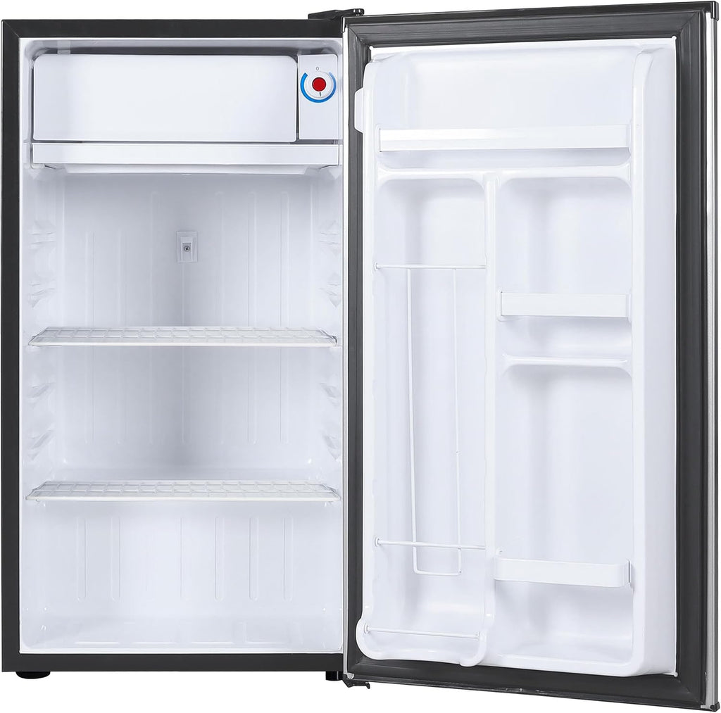 ARCTIC CHEF Mini Refrigerator-Freezer Compartment-Adjustable Thermostat Control-Reversible Doors-Ideal for Dorm, Office, RV, Garage, Apartment-Black, 3.2 CU.FT